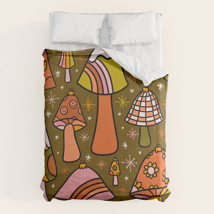 Mushroom Ornaments Duvet Cover Gallery Image 1