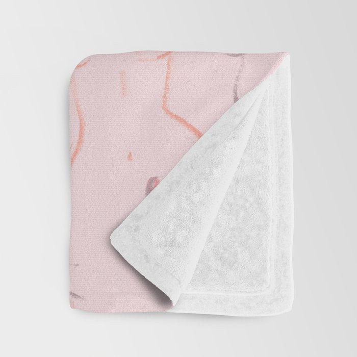 Breasts in Millennial Pink Throw Blanket Gallery Image 3