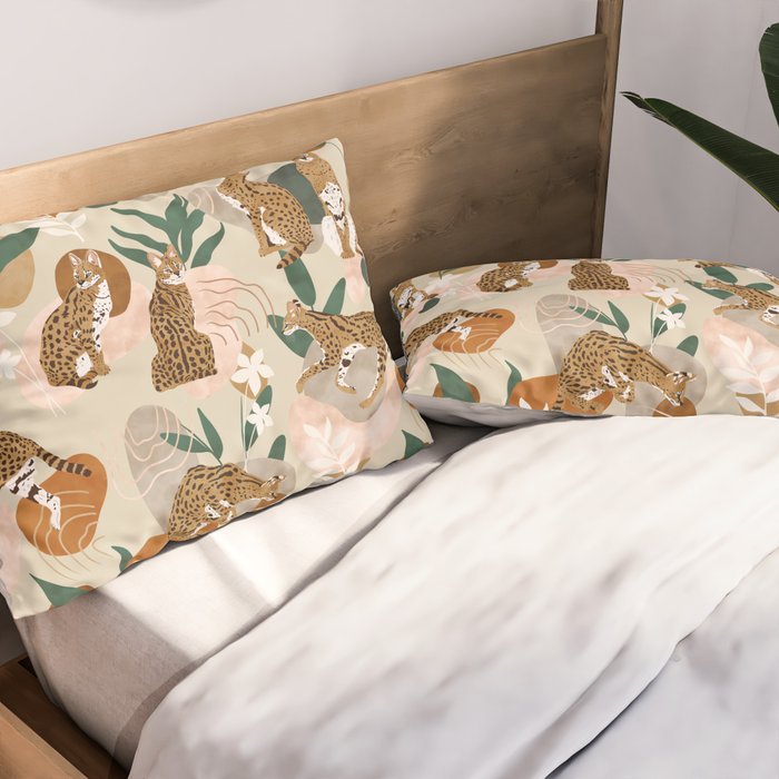 Serval cat abstract nature Pillow Sham Gallery Image 2
