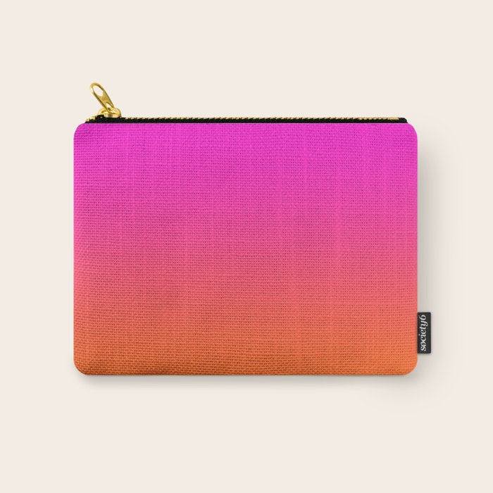 Hot Magenta Pink and Orange Trendy Ombre Carry All Pouch Gallery Image 1