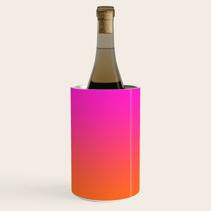 Hot Magenta Pink and Orange Trendy Ombre Wine Chiller Gallery Image 3