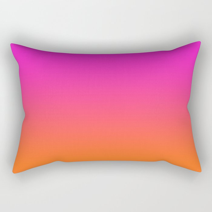 Hot Magenta Pink and Orange Trendy Ombre Rectangular Pillow Gallery Image 1