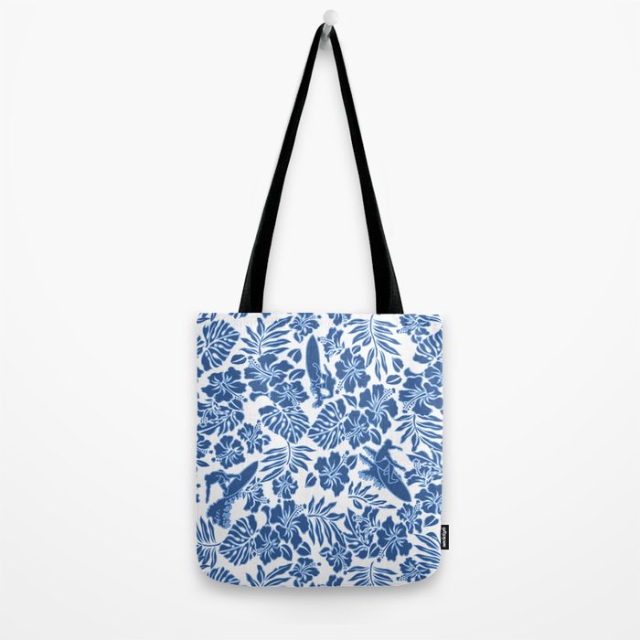 Surf Pareau Hawaiian Hibiscus Aloha Shirt Print Tote Bag Gallery Image 2