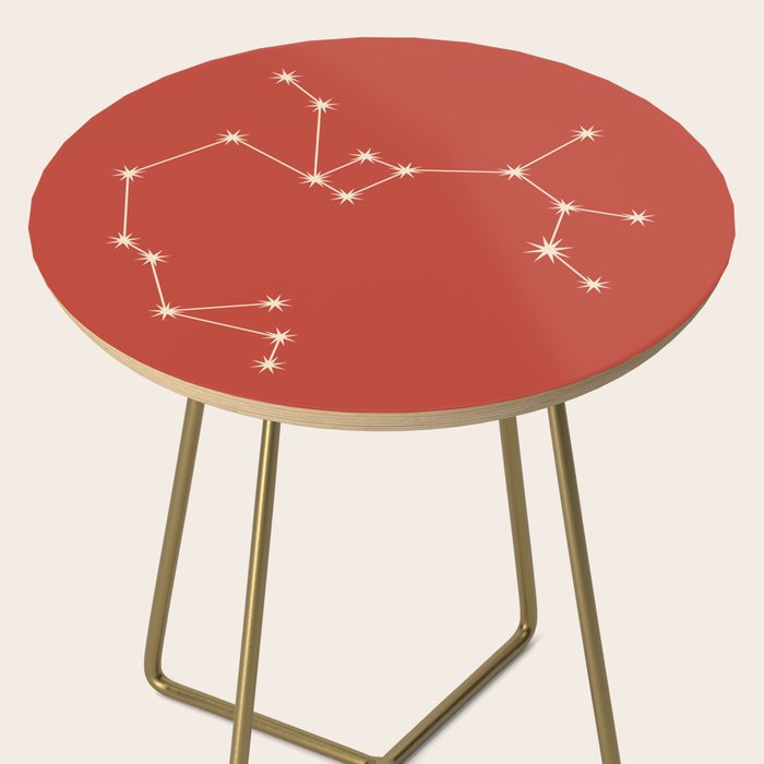 Sagittarius Zodiac Star Constellation Line Art Red Side Table Gallery Image 2