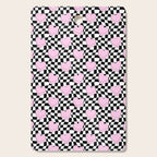 Pink love heart candy checkered pattern Cutting Board Gallery Image 1