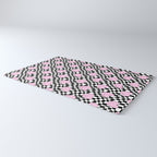 Pink love heart candy checkered pattern Rug Gallery Image 3