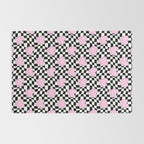 Pink love heart candy checkered pattern Rug Gallery Image 2