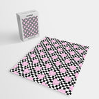 Pink love heart candy checkered pattern Jigsaw Puzzle Gallery Image 2