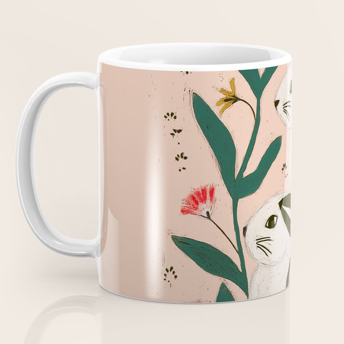 Hares Among Flowers Coffee Mug Gallery Image 3