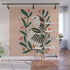 Hares Among Flowers Wall Mural Gallery Image 1