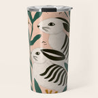 Hares Among Flowers Travel Mug Gallery Image 1