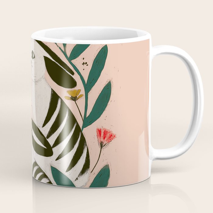 Hares Among Flowers Coffee Mug Gallery Image 1