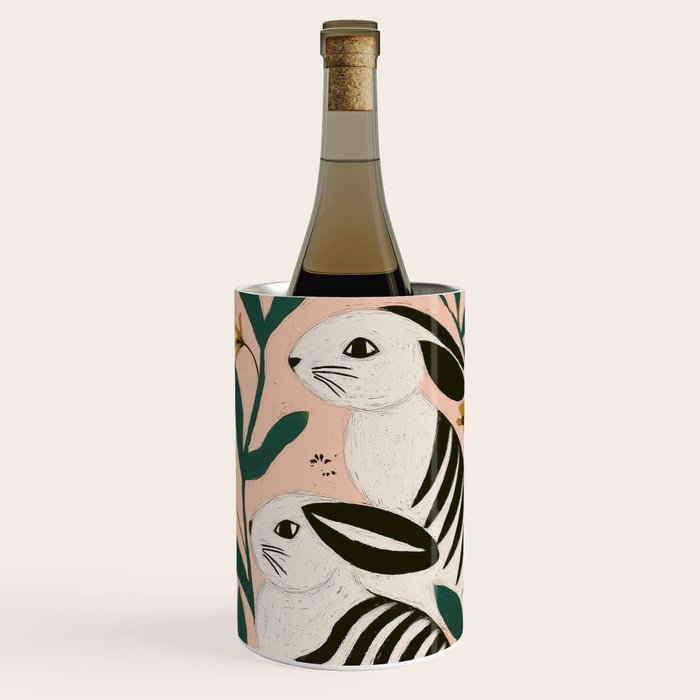 Hares Among Flowers Wine Chiller Gallery Image 1