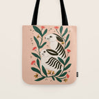 Hares Among Flowers Tote Bag Gallery Image 1
