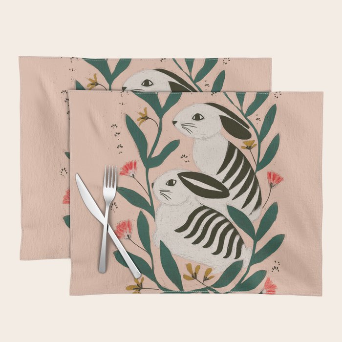 Hares Among Flowers Placemat Gallery Image 1