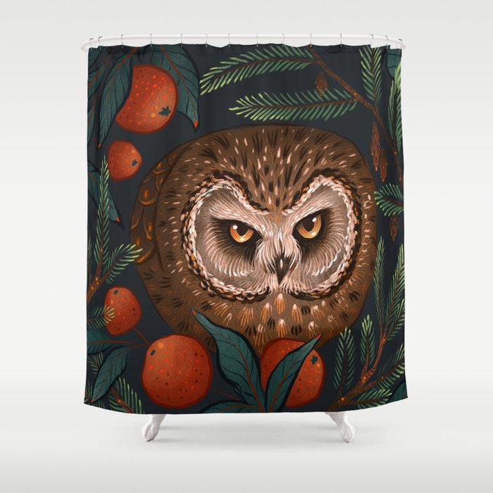 Rockefeller Owl Shower Curtain Gallery Image 1