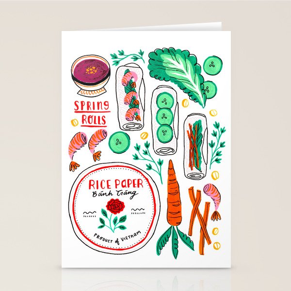 Vietnamese Spring Rolls Stationery Card Gallery Image 2