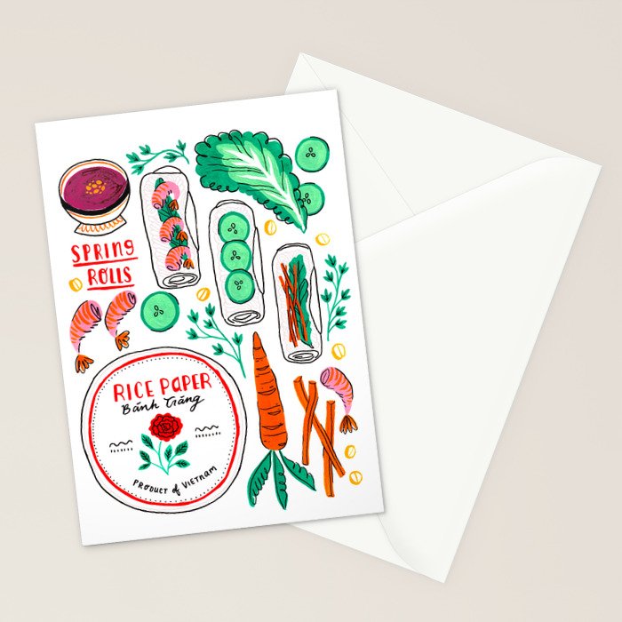 Vietnamese Spring Rolls Stationery Card Gallery Image 2
