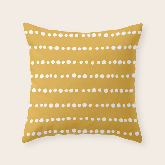 Spotted, Mustard Yellow, Boho Prints Throw Pillow Gallery Image 1