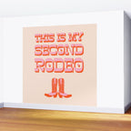 This is My Second Rodeo (pink and orange old west letters) Wall Mural Gallery Image 2