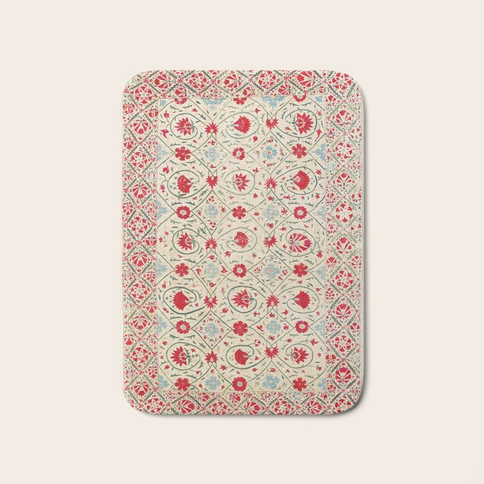 Nurata Suzani Uzbekistan Embroidery Print Bath Mat Gallery Image 1