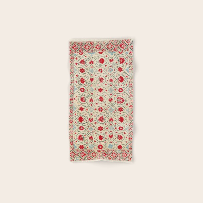 Nurata Suzani Uzbekistan Embroidery Print Bath Towel Gallery Image 1