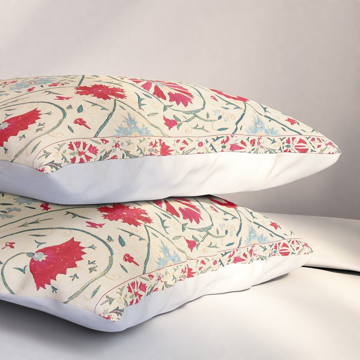 Nurata Suzani Uzbekistan Embroidery Print Pillow Sham Gallery Image 3