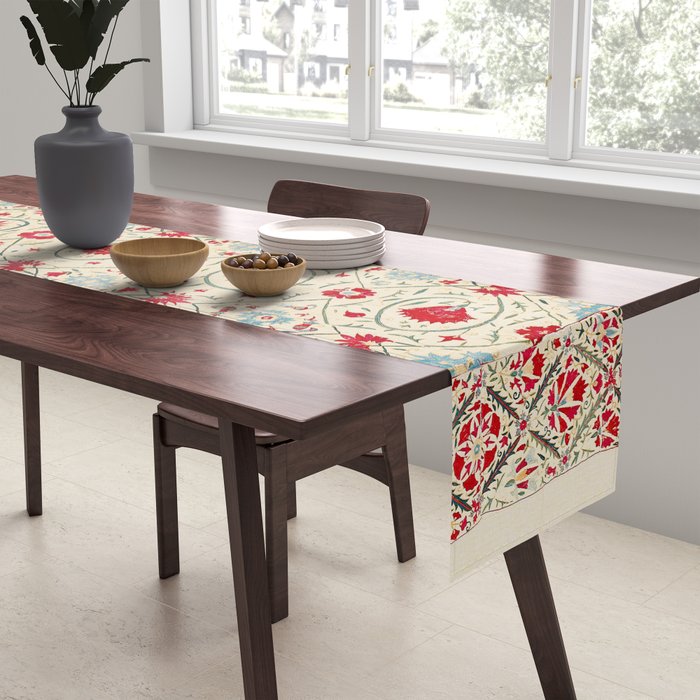 Nurata Suzani Uzbekistan Embroidery Print Table Runner Gallery Image 2