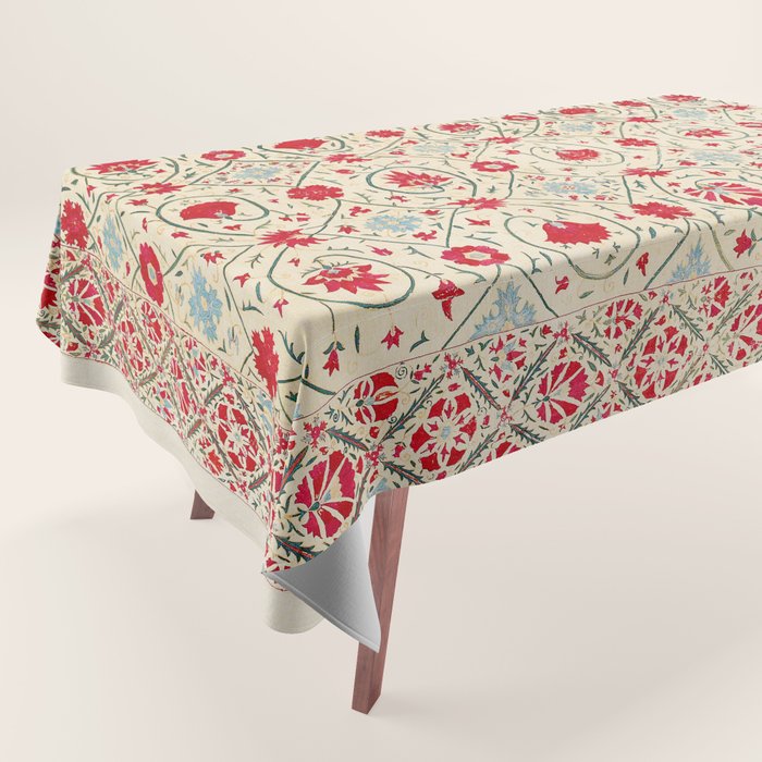 Nurata Suzani Uzbekistan Embroidery Print Tablecloth Gallery Image 1