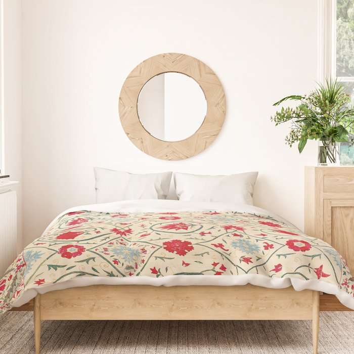 Nurata Suzani Uzbekistan Embroidery Print Duvet Cover Gallery Image 3