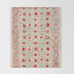 Nurata Suzani Uzbekistan Embroidery Print Throw Blanket Gallery Image 2