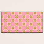 Retro flower check pink green Desk Mat Gallery Image 3