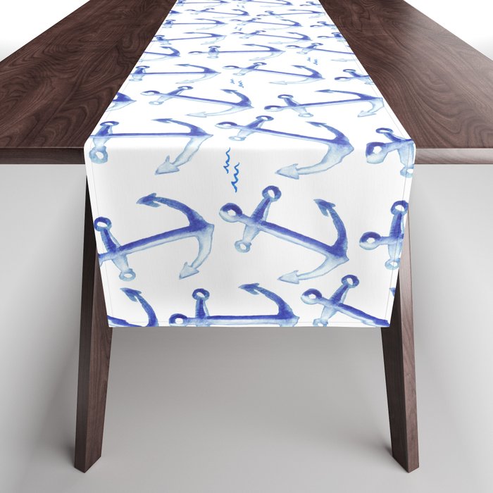 Watercolor Anchor Table Runner Gallery Image 1