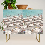 Amalfi Coast Beach Umbrella Photo | Italian Summer In Pastel Colors Art Print | Italy, Europe Travel Photography Credenza Gallery Image 1