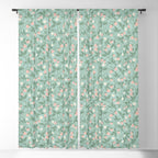 Strawberries - dusty pink and green on sky blue Window Curtain Gallery Image 5