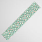 Strawberries - dusty pink and green on sky blue Table Runner Gallery Image 3