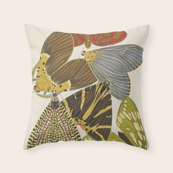 Moth Print by E.A. Seguy, 1925 #5 Throw Pillow Gallery Image 6