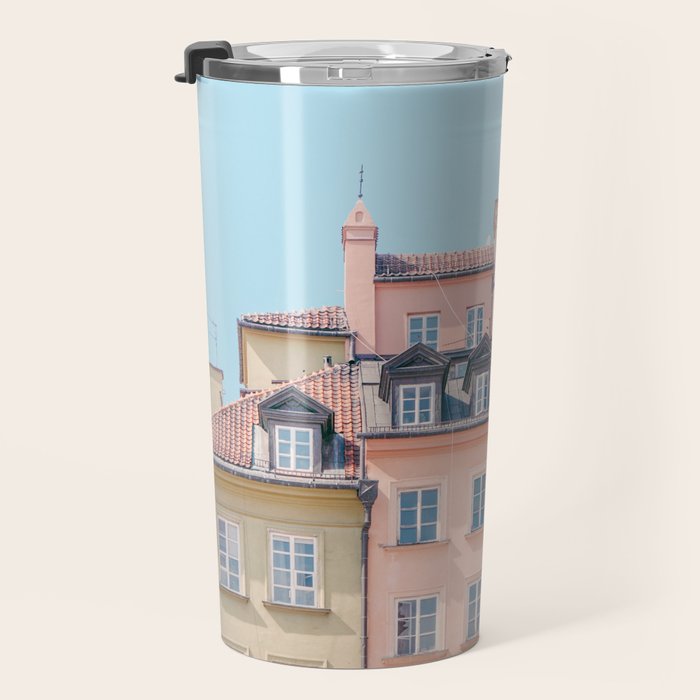 Warsaw Pastels - Poland Architecture, Travel Photography Travel Mug Gallery Image 3