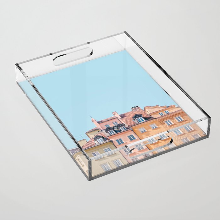Warsaw Pastels - Poland Architecture, Travel Photography Acrylic Tray Gallery Image 1