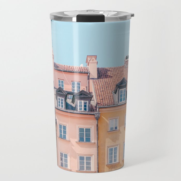 Warsaw Pastels - Poland Architecture, Travel Photography Travel Mug Gallery Image 1