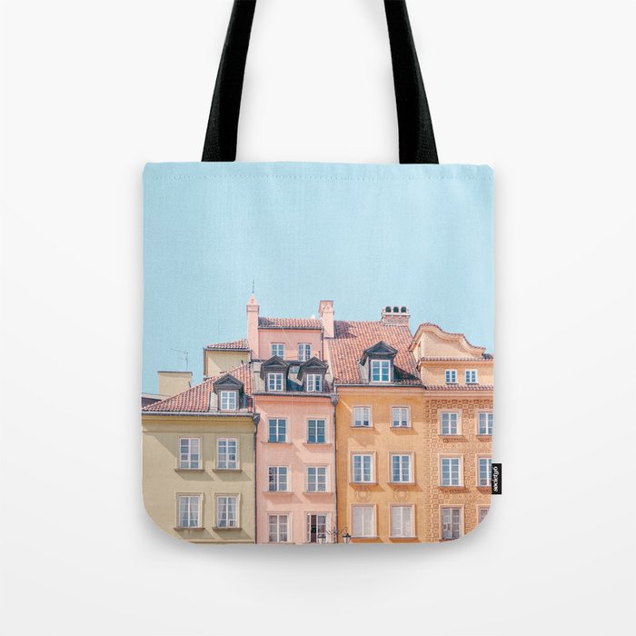 Warsaw Pastels - Poland Architecture, Travel Photography Tote Bag Gallery Image 1