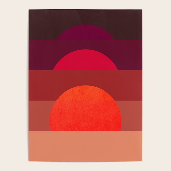 Abstraction_SUNSET_RED_BOHEMIAN_POP_ART_Minimalism_0124A Poster Gallery Image 4