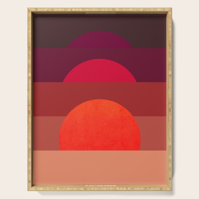 Abstraction_SUNSET_RED_BOHEMIAN_POP_ART_Minimalism_0124A Serving Tray Gallery Image 1