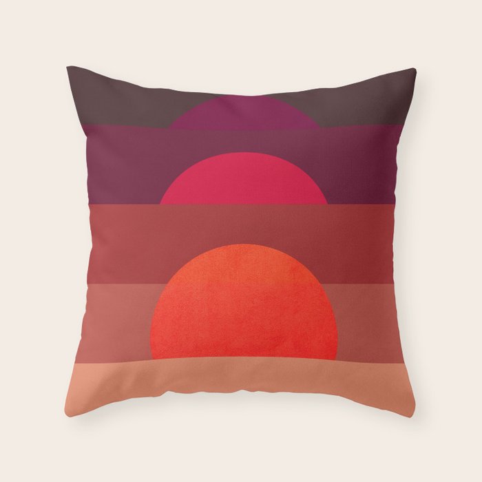 Abstraction_SUNSET_RED_BOHEMIAN_POP_ART_Minimalism_0124A Throw Pillow Gallery Image 6
