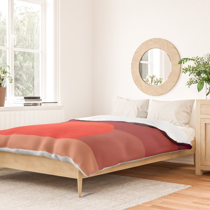 Abstraction_SUNSET_RED_BOHEMIAN_POP_ART_Minimalism_0124A Duvet Cover Gallery Image 2