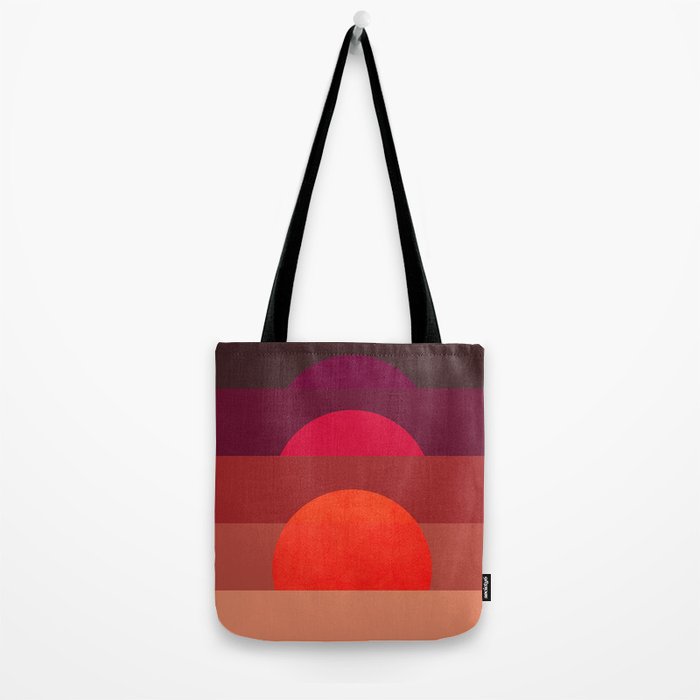 Abstraction_SUNSET_RED_BOHEMIAN_POP_ART_Minimalism_0124A Tote Bag Gallery Image 2