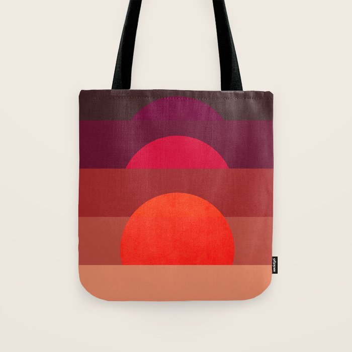 Abstraction_SUNSET_RED_BOHEMIAN_POP_ART_Minimalism_0124A Tote Bag Gallery Image 1