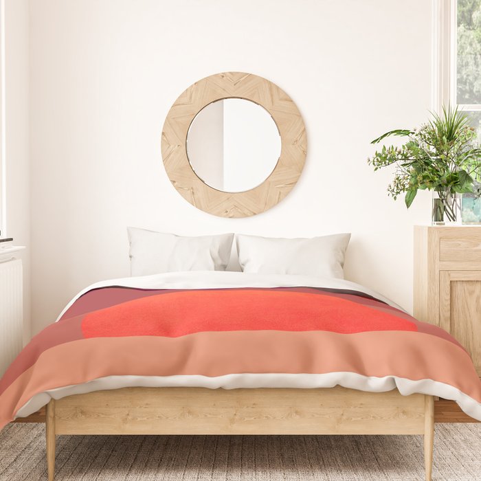 Abstraction_SUNSET_RED_BOHEMIAN_POP_ART_Minimalism_0124A Duvet Cover Gallery Image 3