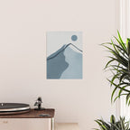 Minimalist Mountain Boho Landscape in Light Blue Tones Poster Gallery Image 2