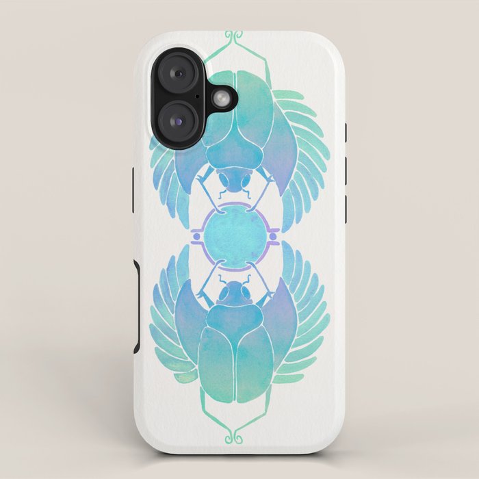 Egyptian Scarab - Turquoise OmbrÃ© iPhone Case Gallery Image 1